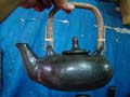 Black Kettle made of serpentinite stone